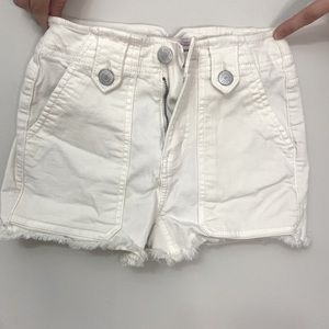 High Rise Cream Jean Shorts